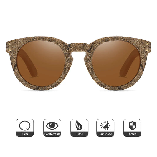 Brand coconut fiber sunglasses Eco-friendly  new wood,made  polarized UV400 protection natural degradation glasses 8242