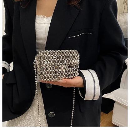 PU Sense of Luxury Solid Color Evening Bags Hollow Out Temperament 2025 Hot Sale Ladies Bags Versatile Fashion Shoulder Bags