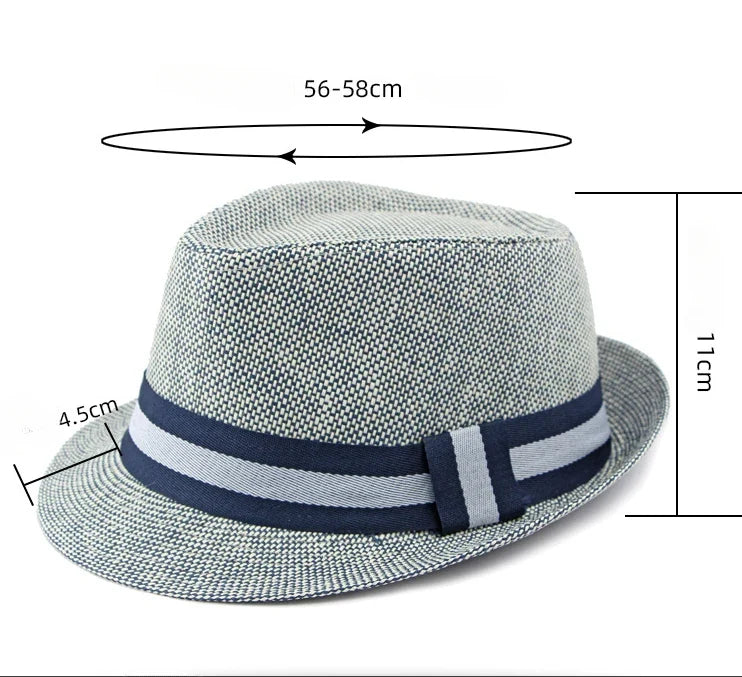 Middle-aged and Elderly Men's Top Hat Spring Summer Luxury Designer Sun Protection Beach Cap Grass Wedding Fedora Jazz Hat Party