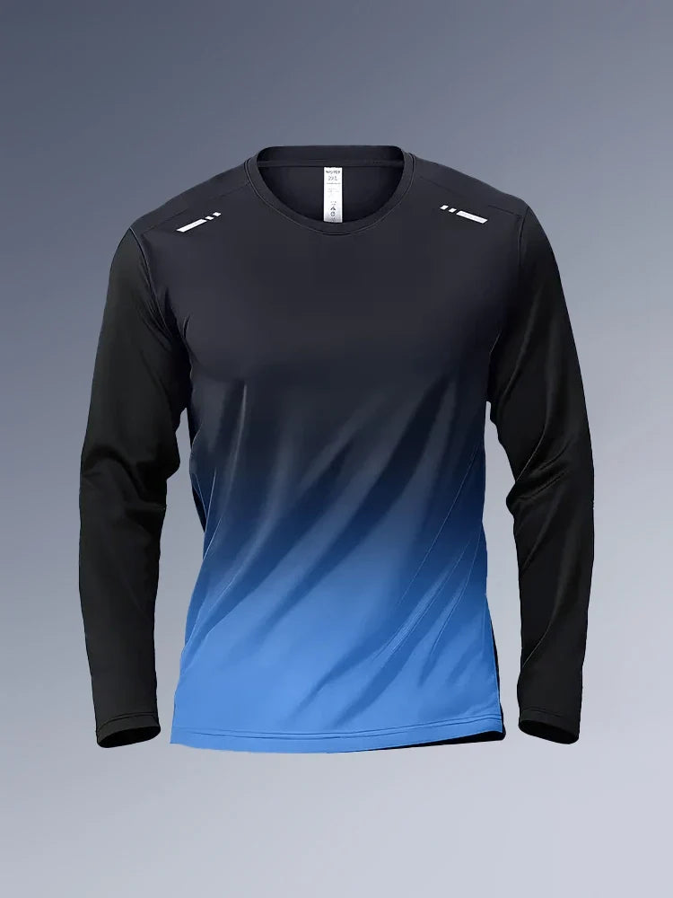 Men's Compression T-shirt, Long Sleeve Crew Neck Sweat-absorbing Quick-drying T-shirts For Men's Fitness Training