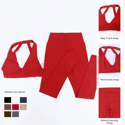 New Summer Women's Ultra Soft Sports Bra And Yoga Pants Set Fashionable Two-Piece Gym Workout Shock-Absorbing Underwear Suit