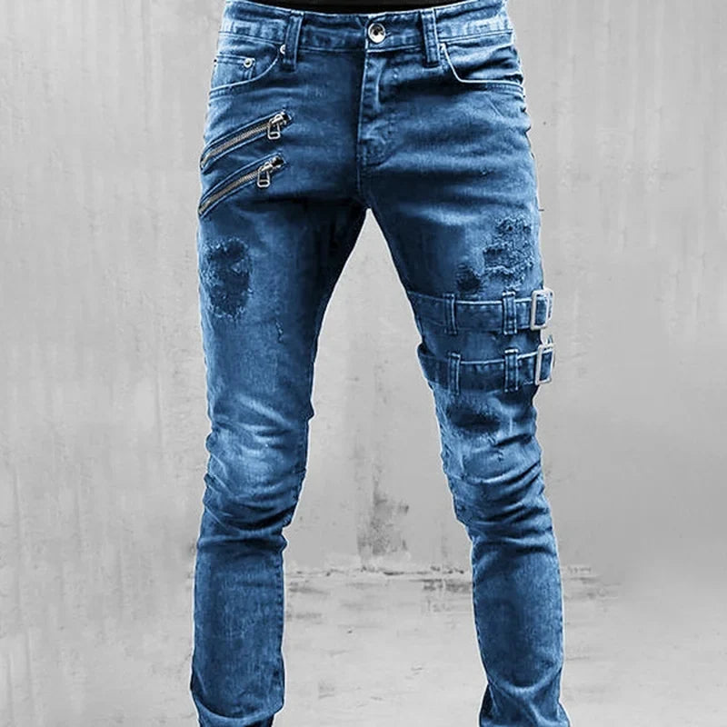 New Autumn Men Pants Casual Tactical Jeans Male Multiple Pockets Cargo Pant Casual Straight Dimem Jeans Trousers Plus Size S-4Xl