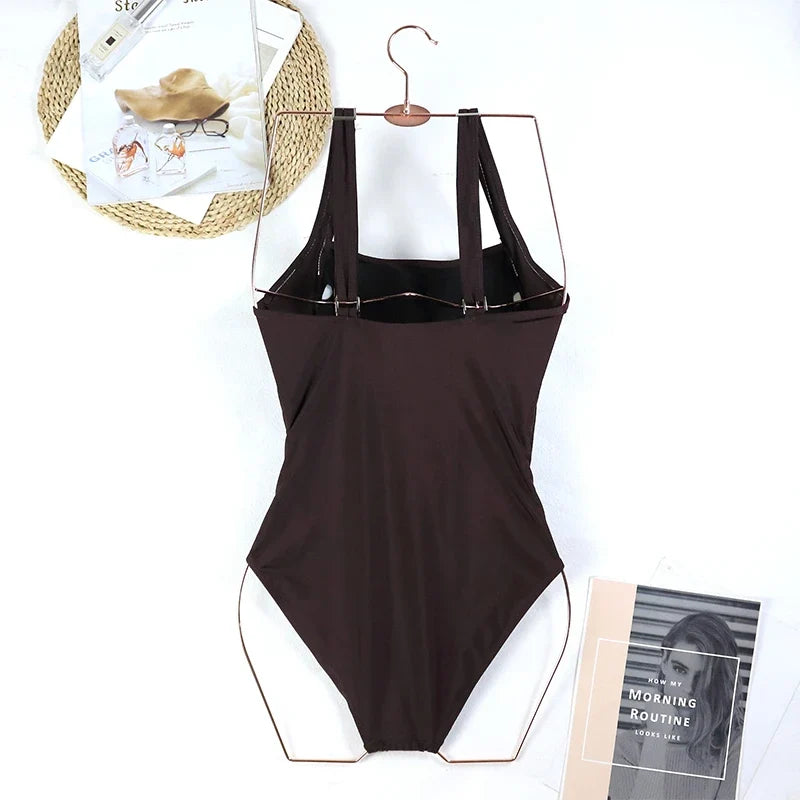 Sexy One-Piece Women Swimsuit 2024 Push Up Plus Size Swimwear Tummy Control Monokini Swimming Beach Wear Vintage Bathing Suit