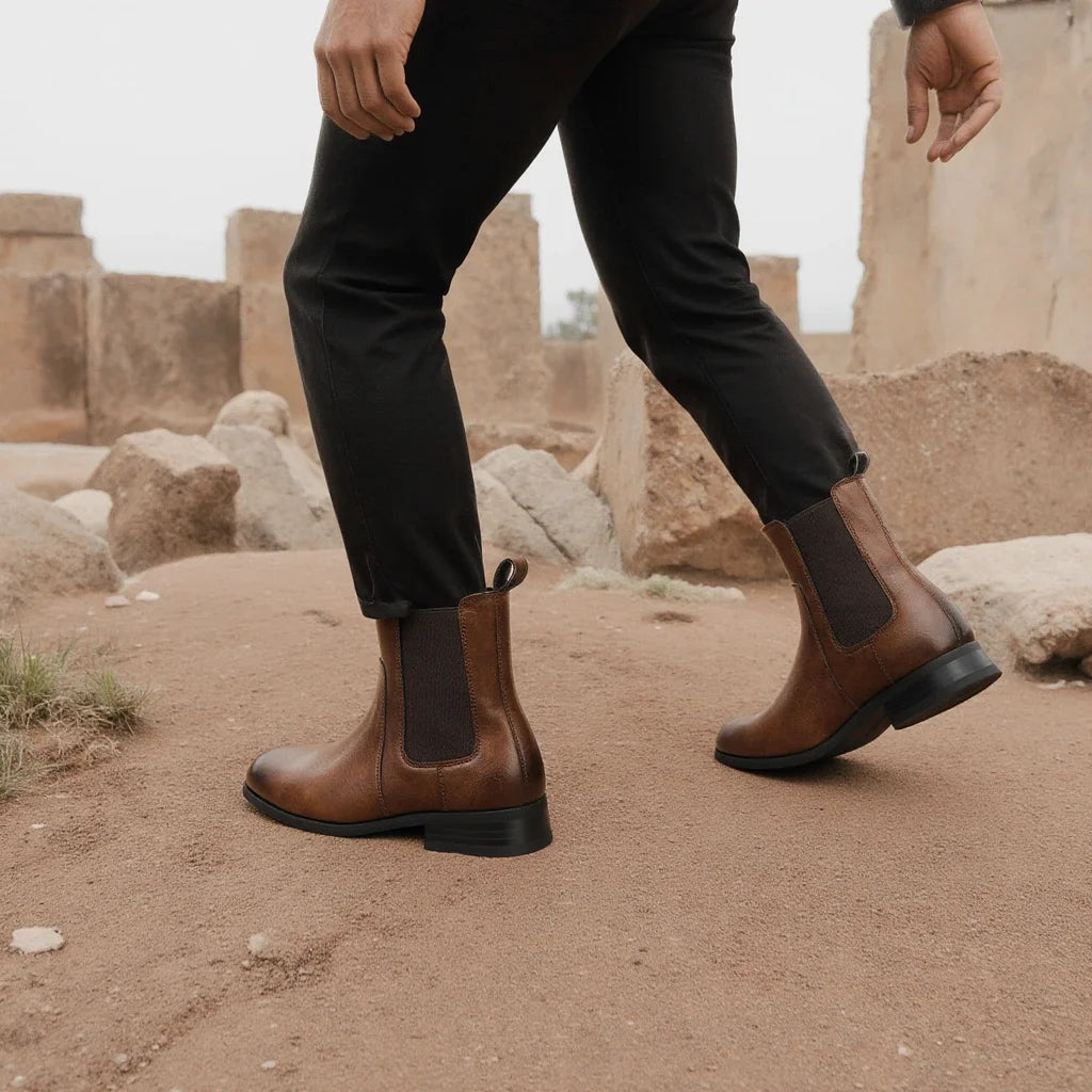 Men Boots Casual 2026 Fashion Brand Comfortable Boots Leather Chelsea boots