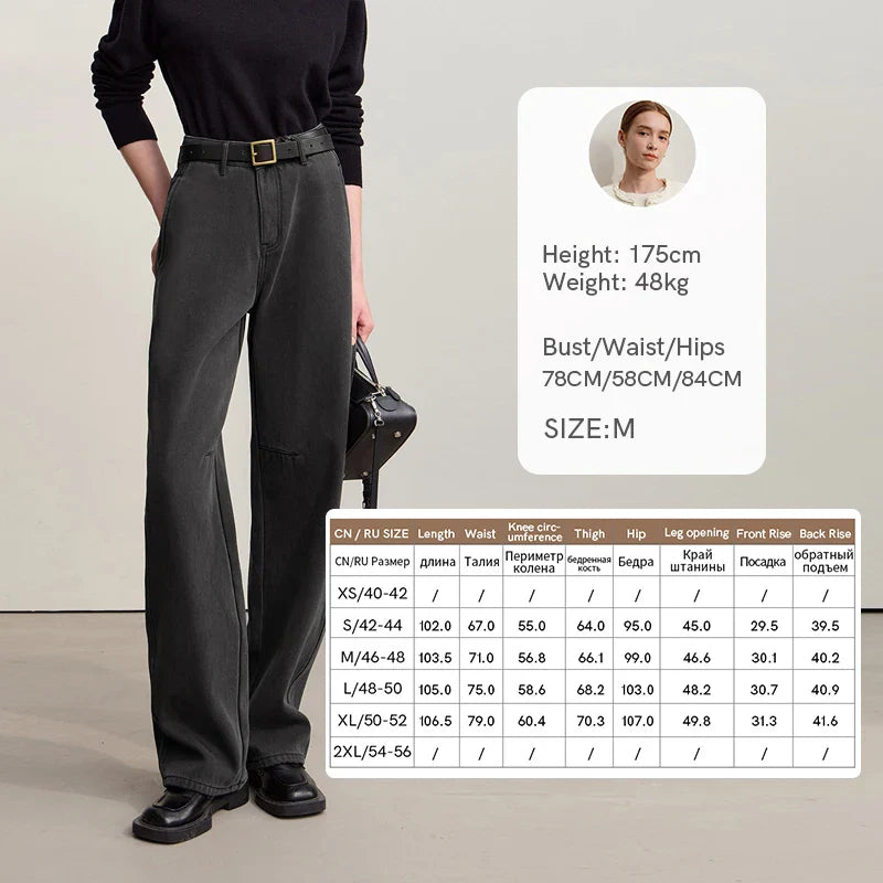 Thicken Women's Jeans 2025 Winter New Warm Casual Loose Solid Jeans Lady Cotton Versatile Wide Leg Woman Trousers 12544160