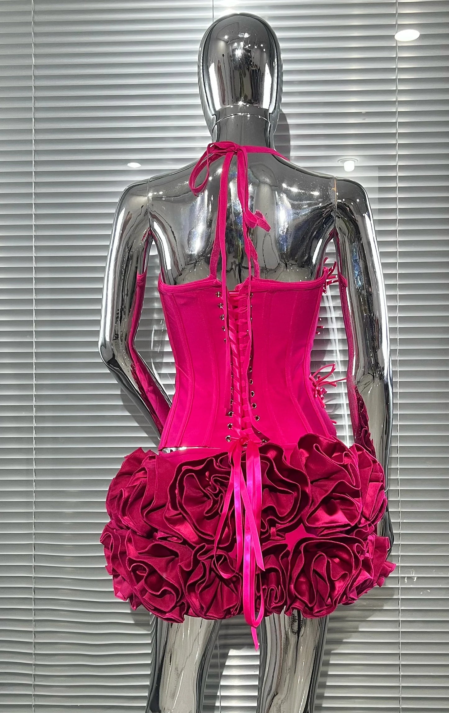 Black Red Color Women Sexy Strapless Laced-up Tops Florlas Bodycon Mini Skirt Set Celebrate Birthday Party Cocktail Dress