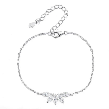 5 Gems 3*6mm Marquise Cut All Moissanite Bracelets for Women Original Luxury Adjustable Chain Real S925 Silver Jewelry