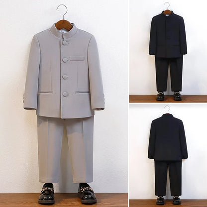Children Chinese Style Zhongshan Suit Boys China May Fourth Youth Suit Kids Chorus Dress School Student Graduation Class Dress
