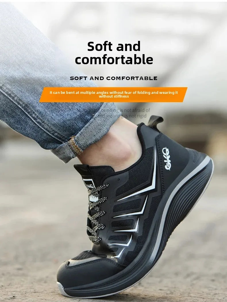 New Lightweight and Breathable Labor Protection Shoes for Men and Women Anti Smashing and Anti Piercing Steel Toe Safety Shoes