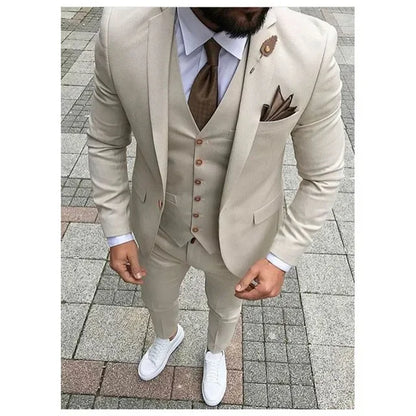 Royal Blue/Burgundy Man Suits Classic Black Lapel Wedding Suits 3 Pieces (Jacket+Pants+Vest)