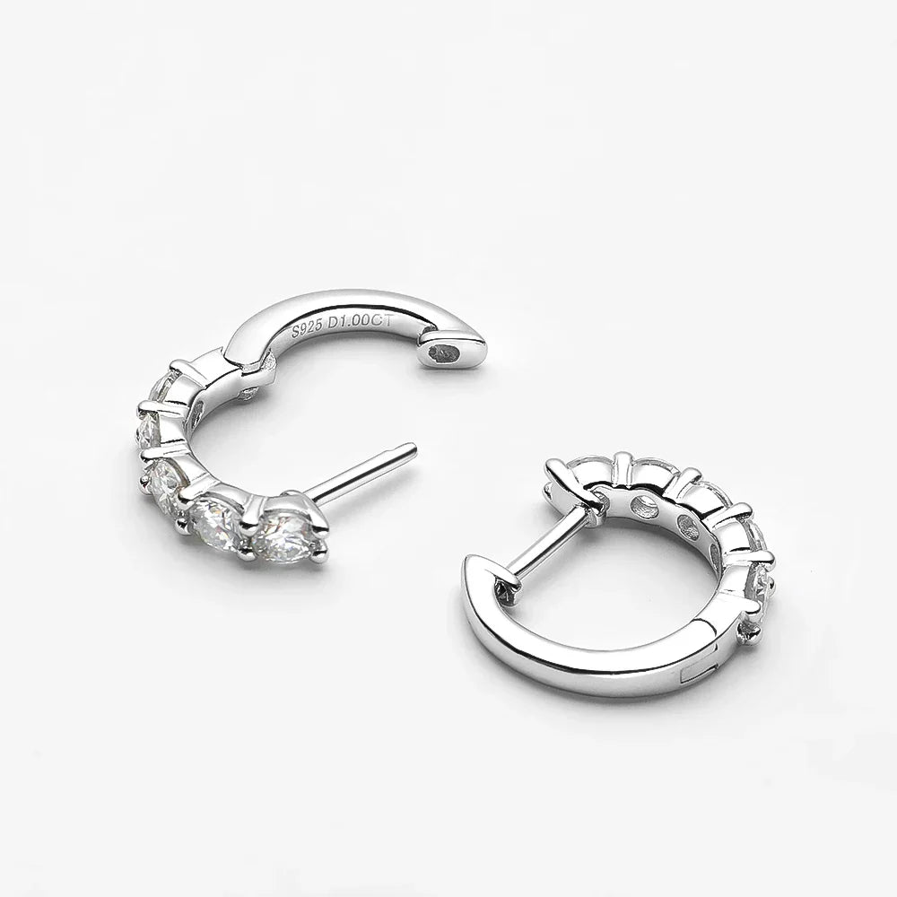 100% Real 3.5mm 0.2ct Moissanite Hoop Earrings for Women S925 Sterling Silver Earring Luxury Designer Wedding Fine Jewelry