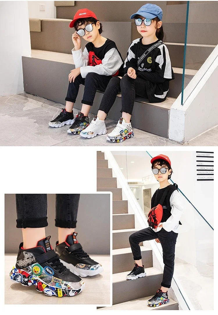 Spring Fall Kids Shoes Boys Girls Child Sneakers High Quality Casual Sports Tennis Flats Winter Outdoor Running