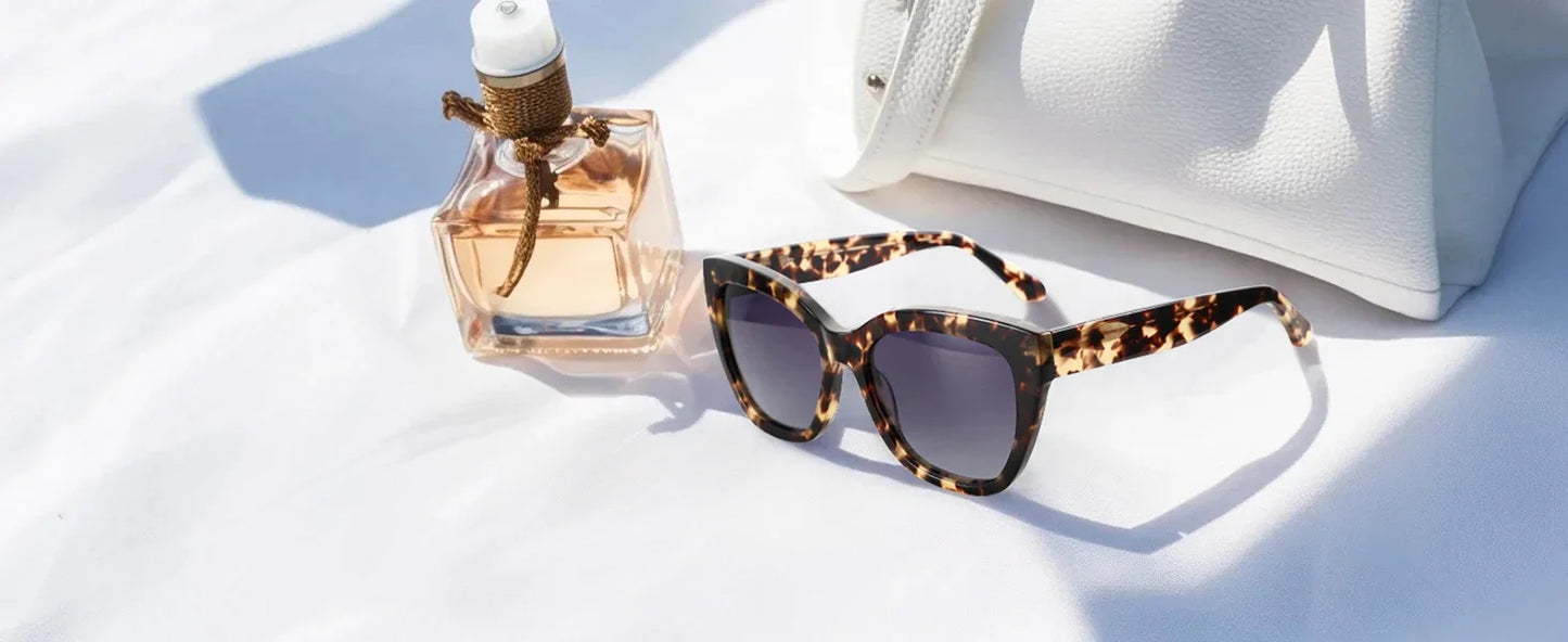 Butterfly Polarized Sunglasses Fashion Thick Frame for Women Acetate Sun Glasses Driving UV400 Protection