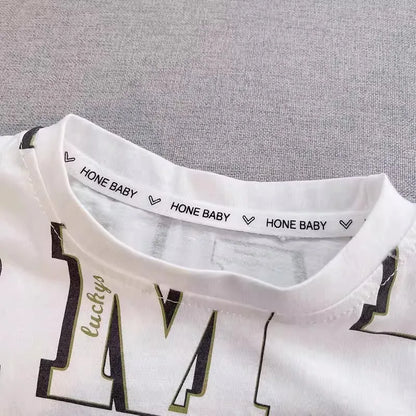 Summer Baby Boys Girls Clothes Set Kid Boy Cartoon Letter Printed T-shirts and Shorts 2Pcs Suit Children Short Sleeve Outfits