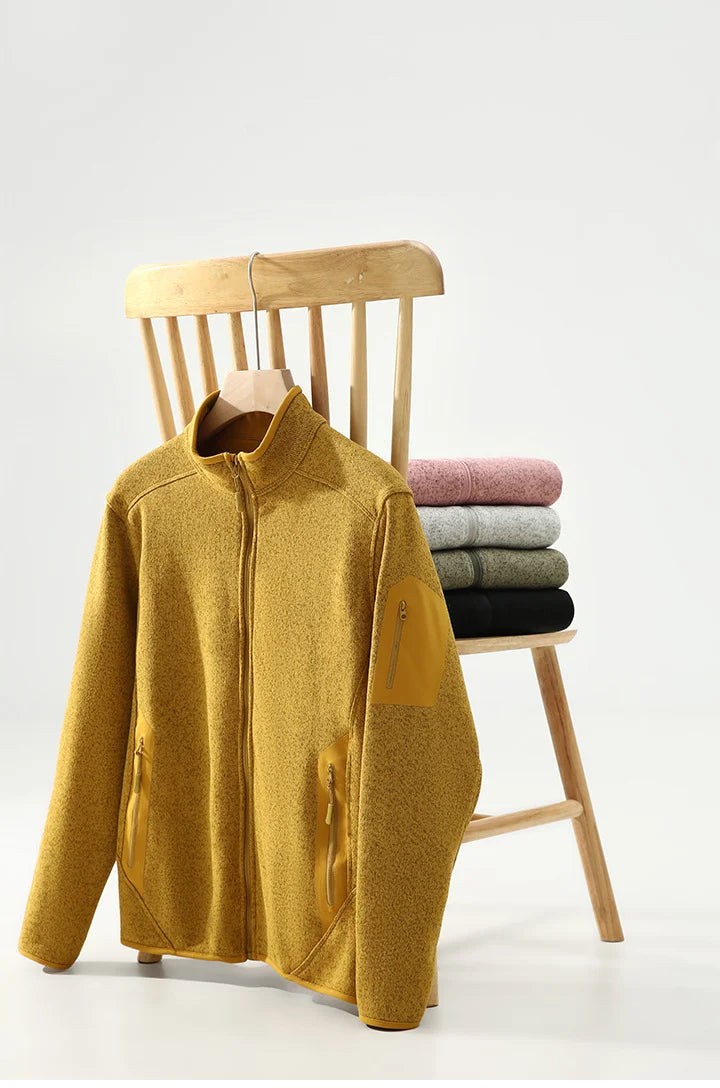 2026 Outdoor Windproof Solid Color Fashionable Camping, Fishing, Sports, Versatile, Casual and Affordable Knitted Sweater Jacket