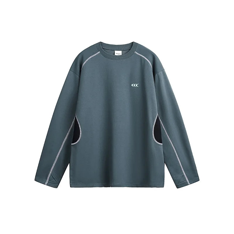 American Retro Splicing Outdoor Sports Printed Long-Sleeved Hoodie with Oversized Techwear Style for Spring Unisex