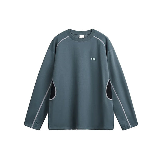 American Retro Splicing Outdoor Sports Printed Long-Sleeved Hoodie with Oversized Techwear Style for Spring Unisex