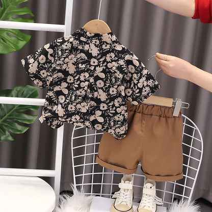 New Summer Baby Boys Clothes Sets Fashion Cotton  Full Printing T-shirts+Tooling Shorts 2pcs Kids Outfits for Infant Tracksuit