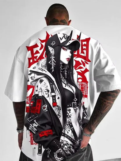 Japanese Anime Style Girl 3D Print T-Shirt Men Women Fashion Plus Size Casual Short Sleeve Tops Tees Manga Sexy T Shirts Homme