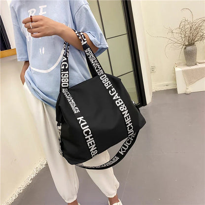 Women's Large Capacity Nylon Shoulder Bag Casual Top-Handle Fashion Tote Crossbody Handbag