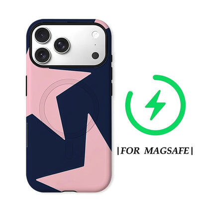 CaseLumi Matte Bumper for Magsafe Case for IPhone 17 16 15 Plus Pro Max Shockproof Hard PC Pink Burgundy Vertical Stripes Cover