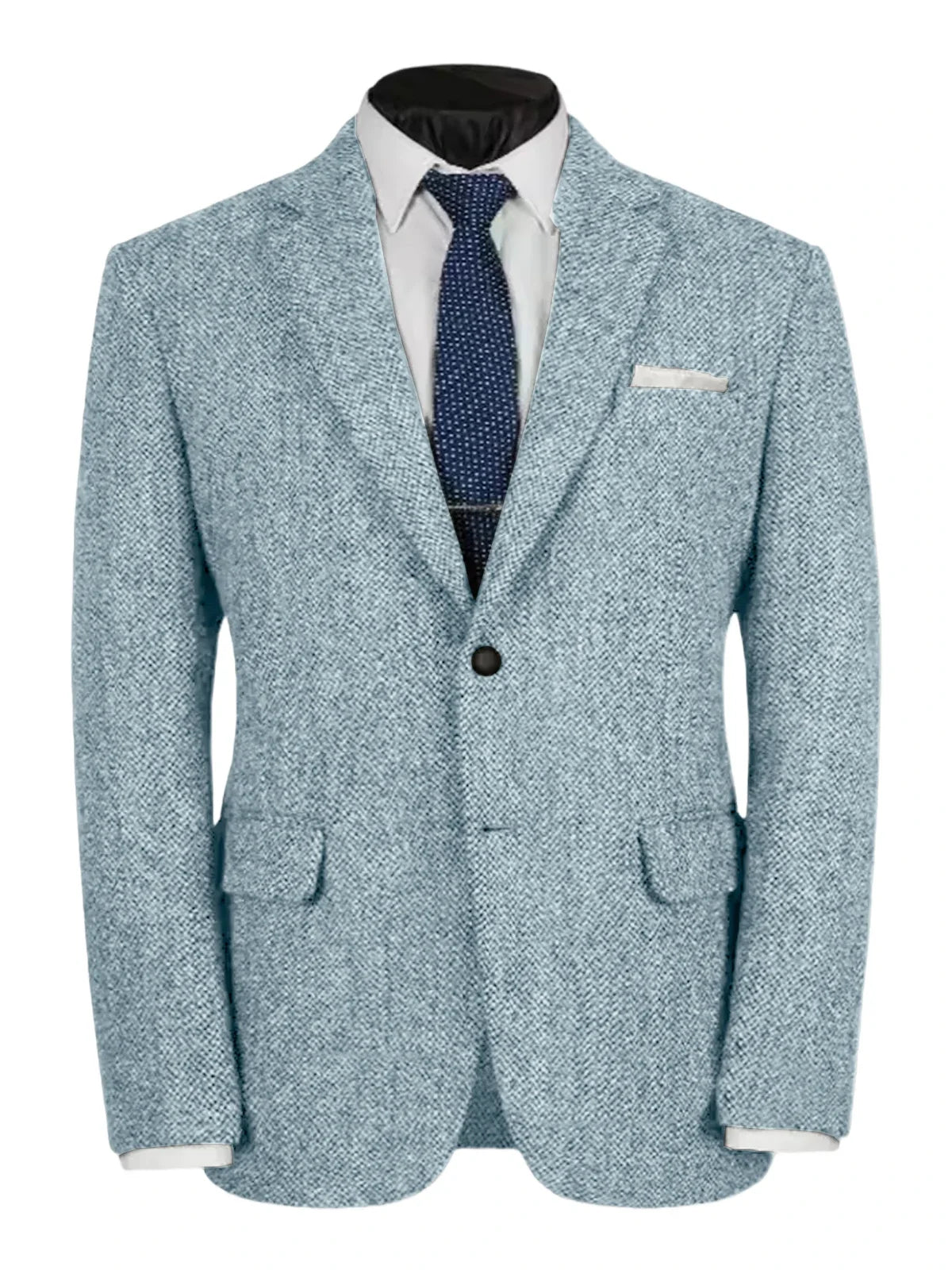 Herringbone Slim Fit Suit Jacket For Men's Single Breasted Business Blazer Casual Jacket Fashion Comfortable Elegant Mens