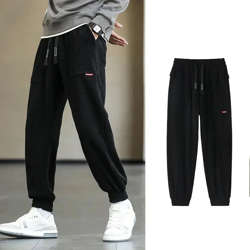 Pants Men Loose Fit Baggy Sweatpants Casual Fashion Streetwear Trend Autumn Winter Harem Joggers Trouser Male Plus SIze