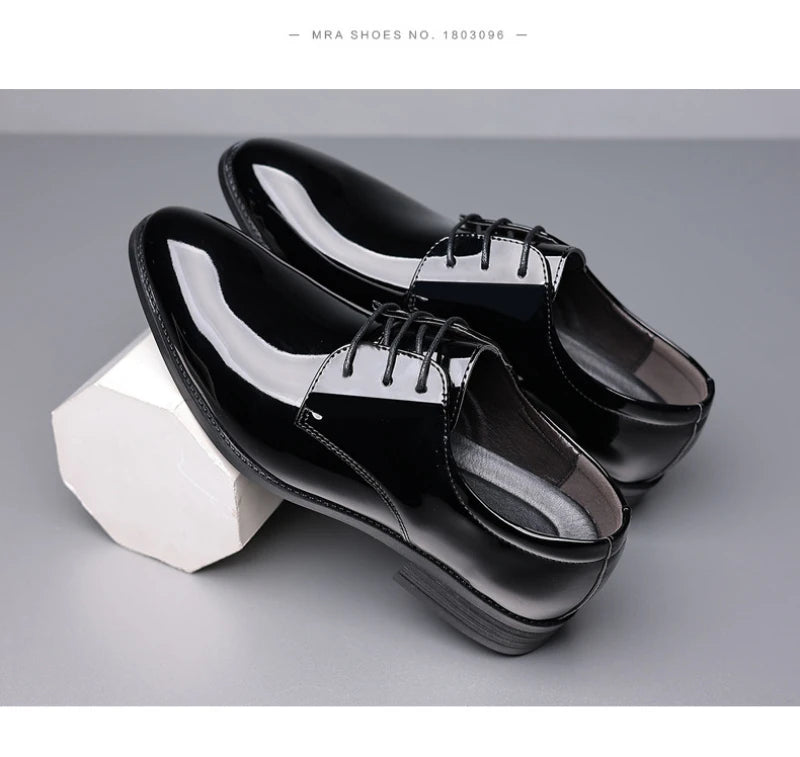 Spring British Style Formal Dress Shoes Black Business Oxfords For Groom Wedding Office Comfortable Big Size Footwear Non Slip