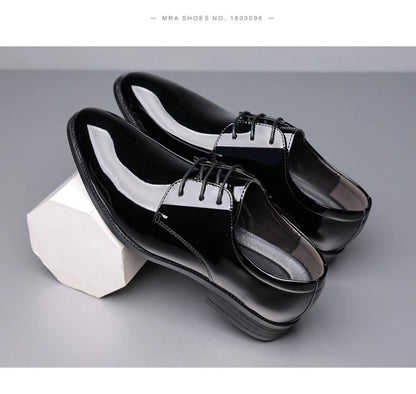 Spring British Style Formal Dress Shoes Black Business Oxfords For Groom Wedding Office Comfortable Big Size Footwear Non Slip