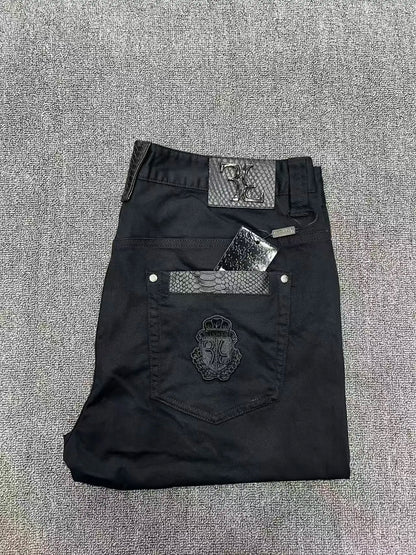 Jeans Men 2026 Spring Summer new fashion Embroidery comfortable elasticity outdoors Big size 34-42 Pants