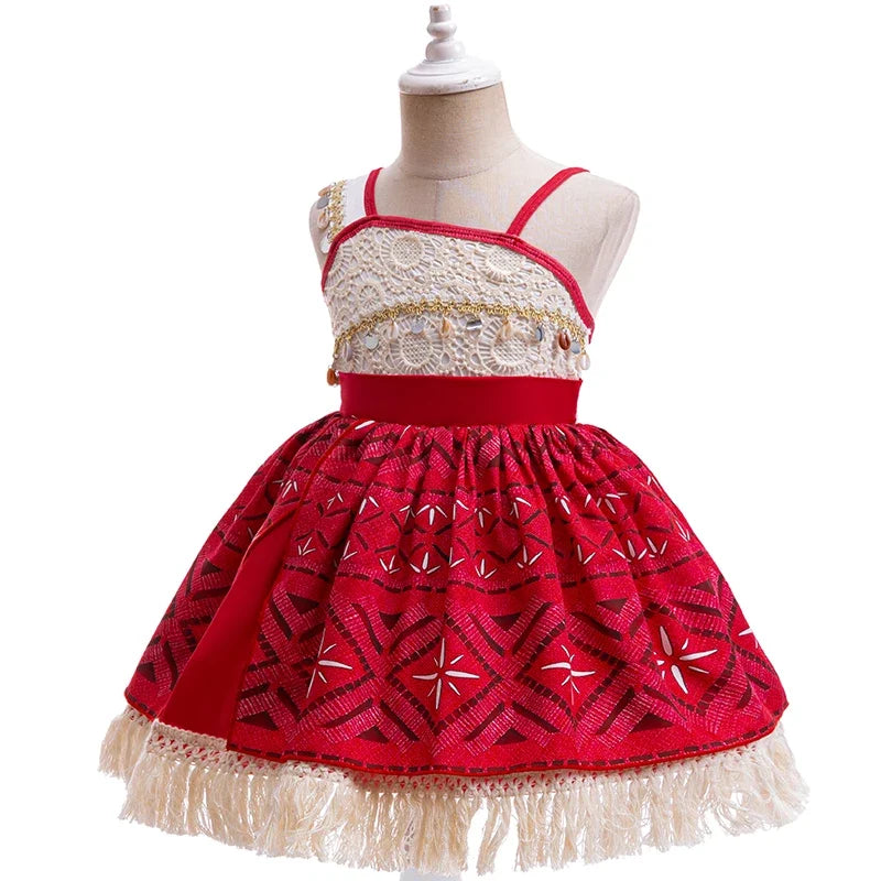 Newest Movie Disney Princess Moana 2 Dress Girls Cosplay Vaiana Carnival Party Ocean Adventure Costume Kids Fancy Clothes Outfit