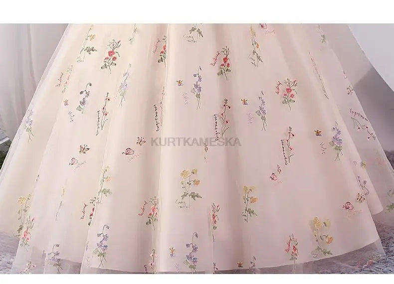 Luxury Floral Embroidery Long Prom Evening Wedding Shooting Dresses Women 2025 Summer Party Formal Occasions Reception Dress