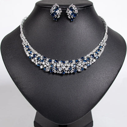 Pop Hot Stereo Jewelry Oil Painting Necklace Earrings Premium Multi-Color 2-Piece Wedding Travel Women's Holiday Gift M-1000