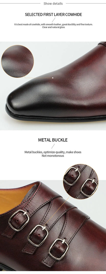 Dress Casual Leather Shoes Men's New British Leather Shoes Italian Style Designer Loaer Business Genuine Leather Pointed Toe
