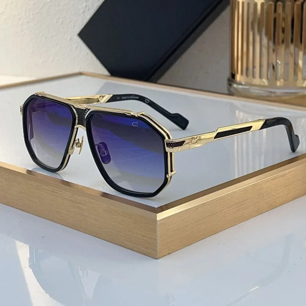 Luxury 0683 Alloy Sunglasses Men Brand Design Women Top Quality Hollow Top Quality Original Irregular Square Classical with Case