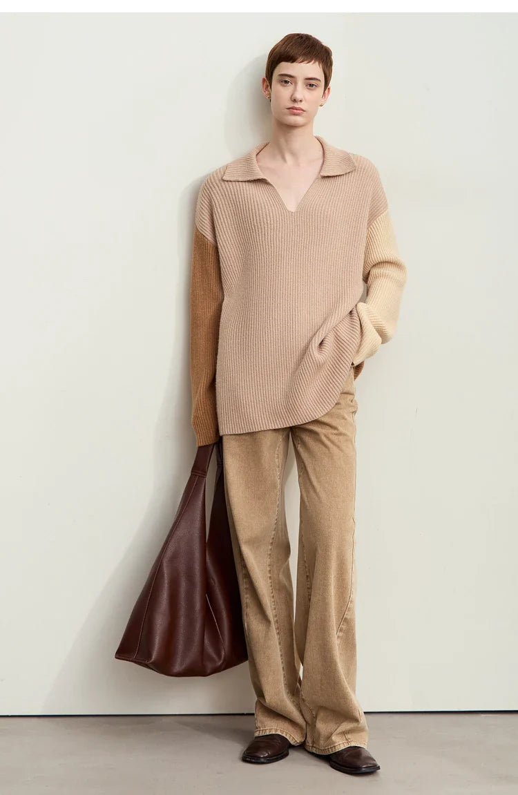 Minimalism Women's Jeans 2024 Autumn New Casual Cotton Denim Pants Retro Trendy Loose Straight Wide-leg Trousers 12443249