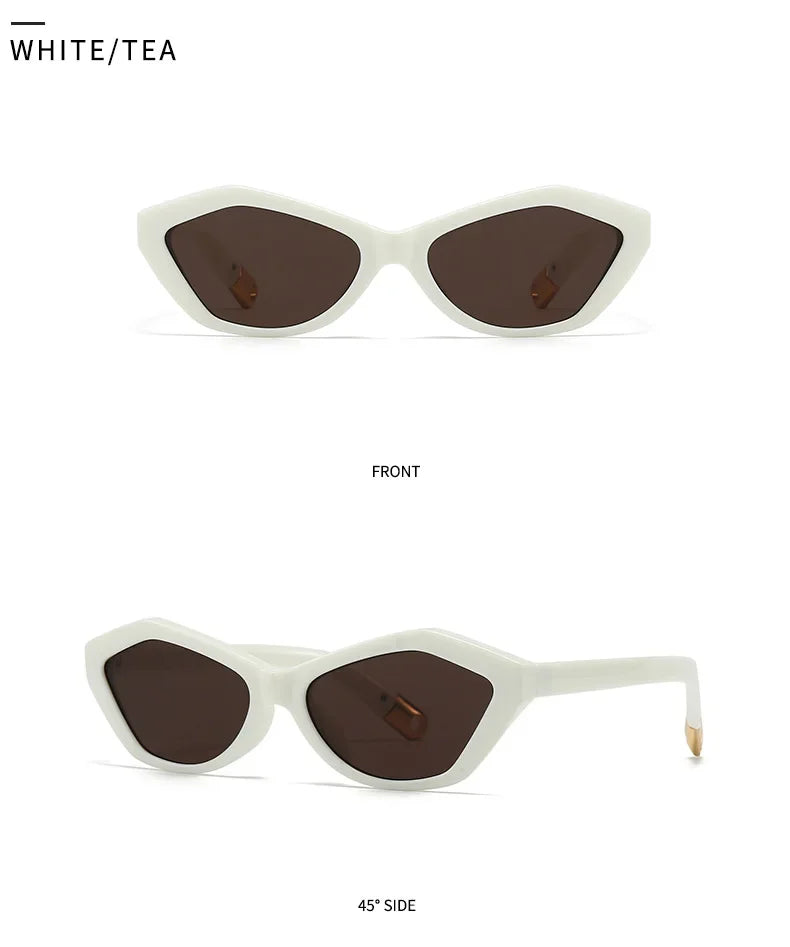 Fashion UV400 Cat Eye Sunglasses for Women Outdoor Stylish Retro Eyewear with Unique Temple Design Sun Glasses Gafas De Sol