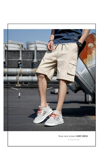 Plus Size Shorts Casual Summer Elastic Waist Cargo Short Men Streetwear Y2k Camouflage Fashion Bermuda Male Side Pocket Breeches