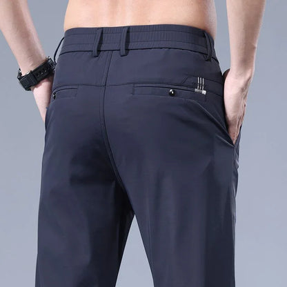 2026 Men's Summer Casual Pants Thin Ice Silk Men's Pants Fashion Straight  Elastic Men's New Pants Men's Pants