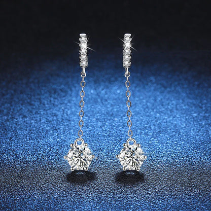 1ct Moissanite Studs Drop Earrings for Women Lab Diamond 925 Sterling Silver Women's Earring Wedding Party Stud Earring
