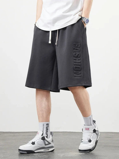 Men's Shorts Summer Clothes Fashion Letter Printed Casual Sweatpants Solid Color Loose Cotton Short Pants Male Straight Shorts