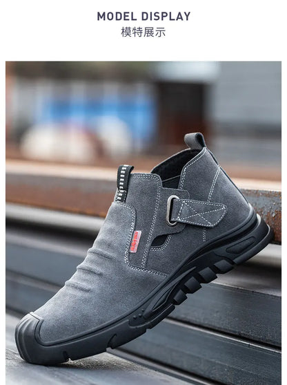 Fashipn 2026 Work Sneakers Men Indestructible Steel Toe Work Shoes Safety Boots For Men Anti-puncture Electric Welding Shoes