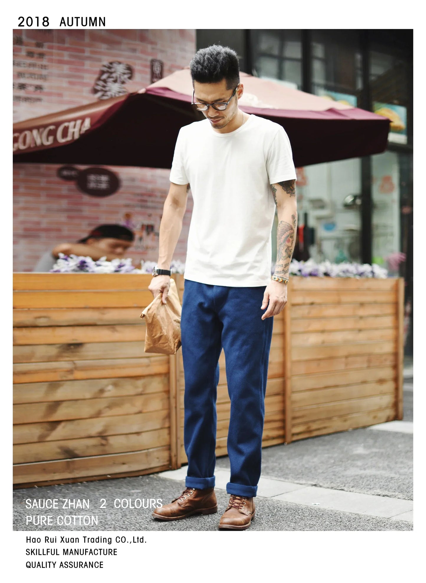 Tops & Tees Men's T-shirt Short Sleeve  Anti-Deformation Anti-Shrink Double-woven Fabric Cotton Soft Slim Fit