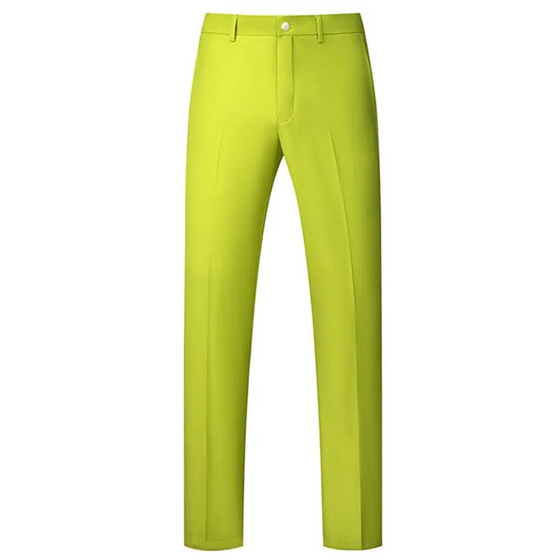 New Men Solid Colour Formal Suit Pants Black / Red / Royal Blue Homme Wedding Office Social Slim Fit Trousers