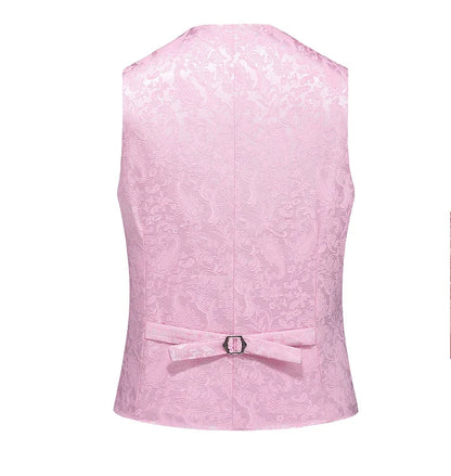 2026 New Men's Red Sleeveless Vest Coat, Single-breasted V Neck Waistcoat, Wedding Party Vests Blue Black Asian Size M-5XL 6XL