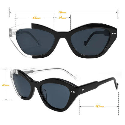 Beach Sunglasses Retro Asymmetric Square Frame UV400 for Men Women Polarized Summer Fashion Lightweight Travel