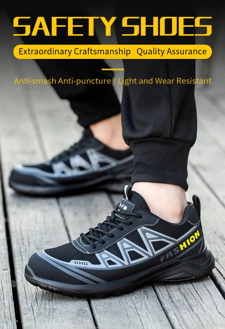 Work Safety Shoes Men Safety Boots Anti-smash Anti-puncture Work Shoes Sneakers Shoes Male Work Boot Indestructible