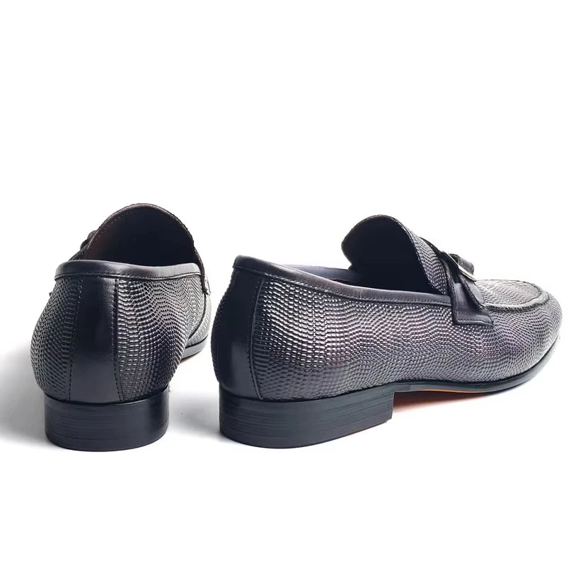 Luxury Men's Genuine Leather Loafers Buckle Slip-On Dress Shoes for Wedding, Party & Business Premium Comfort Casual Shoe