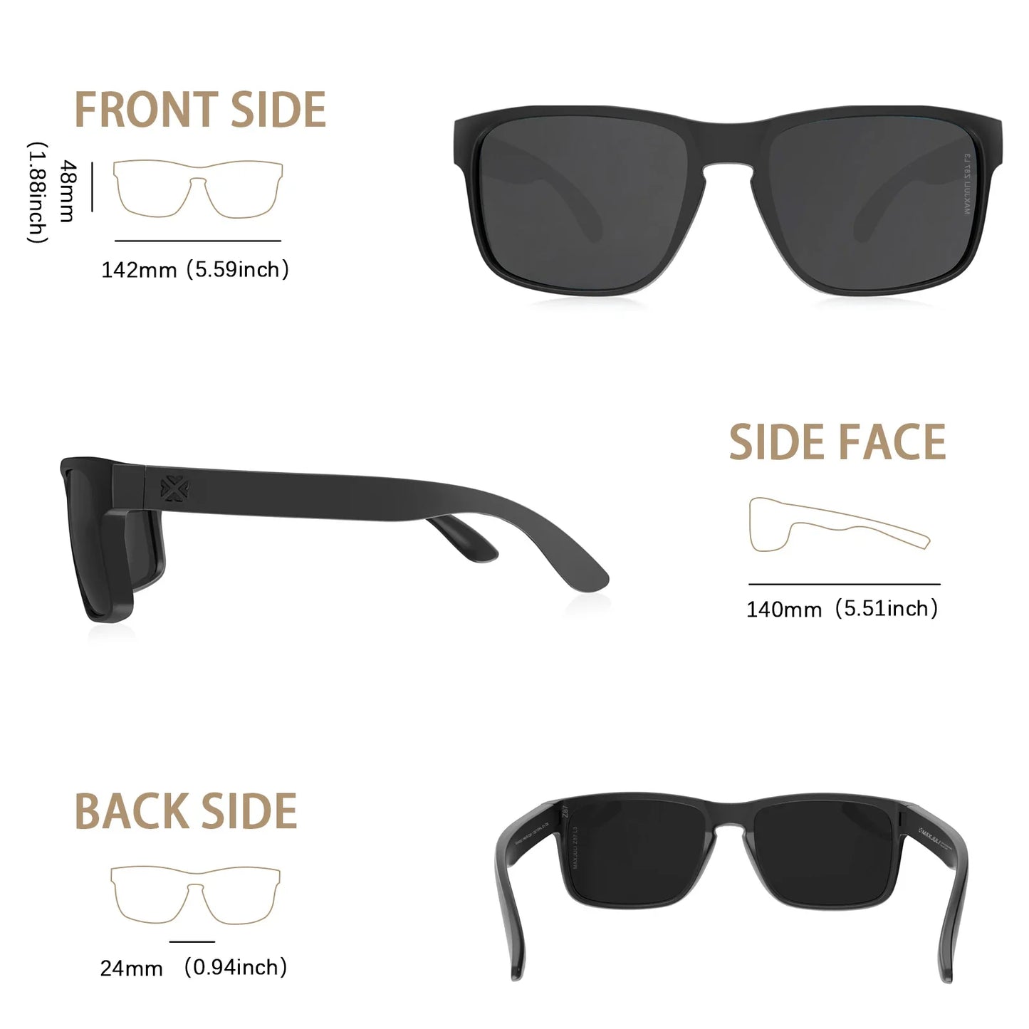 XL Size Double Extra Large Z87 Sunglasses for Big Wide Heads Men TR90 UV400 Protection Glasses 8120XL