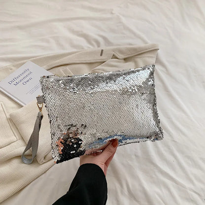 Fashion Women's Sequined Bling Handbag And Purse Small Wedding Party Evening Bag Lady Wristlet Clutch Bag Female Envelope Bag